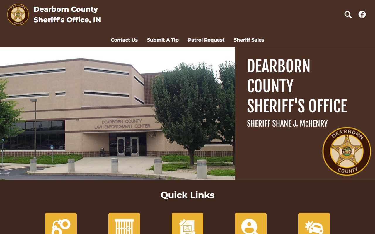 Dearborn County Law Enforcement Center sheriff home and jail records links